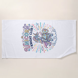 Unicorn Knight Club Print Ready Apparel Graphic_1 Beach Towel