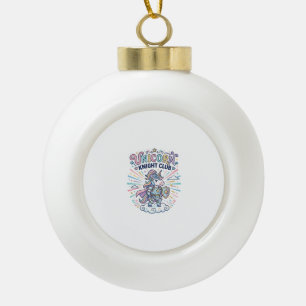 Unicorn Knight Club Print Ready Apparel Graphic_1 Ceramic Ball Christmas Ornament
