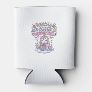 Unicorn Knitting Crochet Unicorn Adorable Typograp Can Cooler