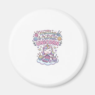 Unicorn Knitting Crochet Unicorn Adorable Typograp Magnet