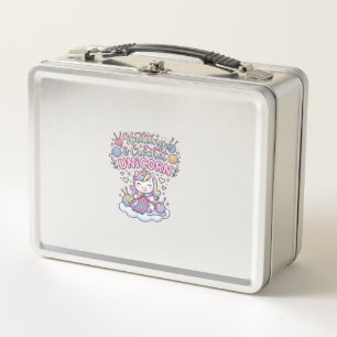 Unicorn Knitting Crochet Unicorn Adorable Typograp Metal Lunch Box