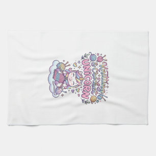 Unicorn Knitting Crochet Unicorn Adorable Typograp Tea Towel