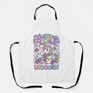Unicorn Knitting Crochet Unicorn Charming White Ba Apron