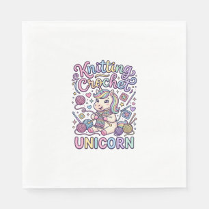Unicorn Knitting Crochet Unicorn Charming White Ba Napkin