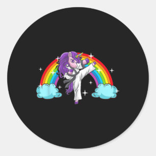 Unicorn Kung Fu Karate Marital Arts Jiu Jutsu Magi Classic Round Sticker