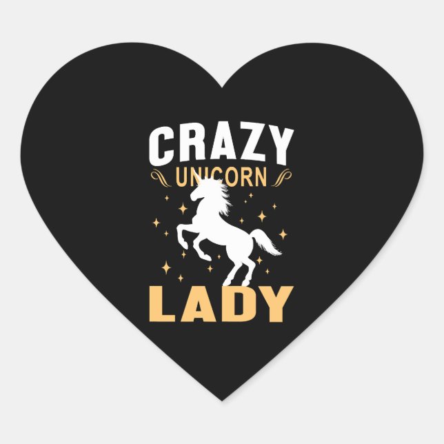 Unicorn Lady  Heart Sticker (Front)