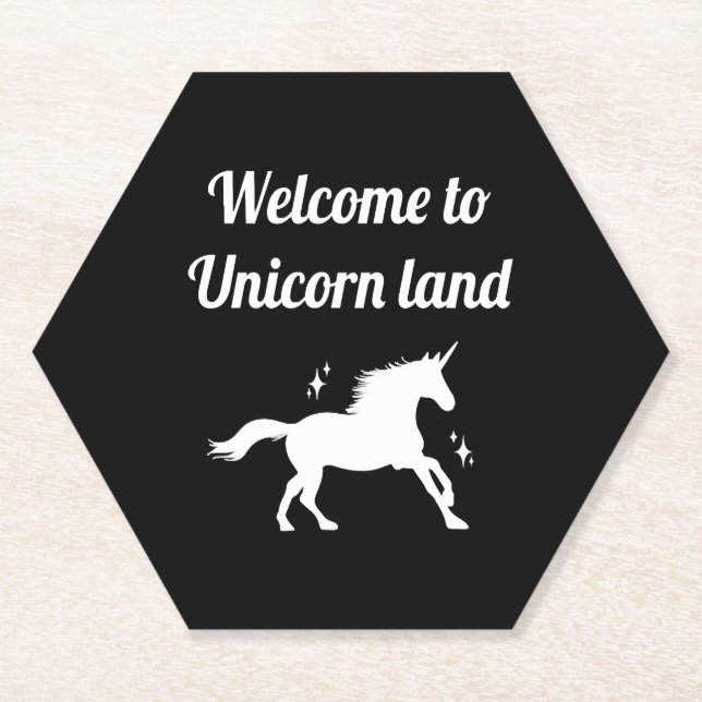Unicorn land paper coaster (Front)