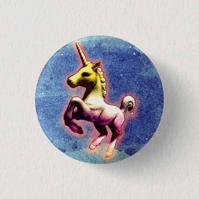 Unicorn Lapel Pin Button (Galaxy Shimmer) (Front)