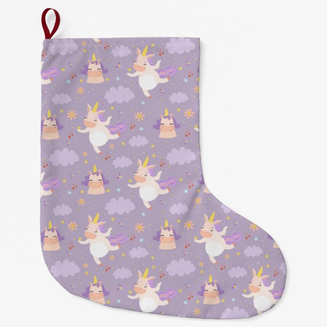 Unicorn Large Christmas Stocking (Front)