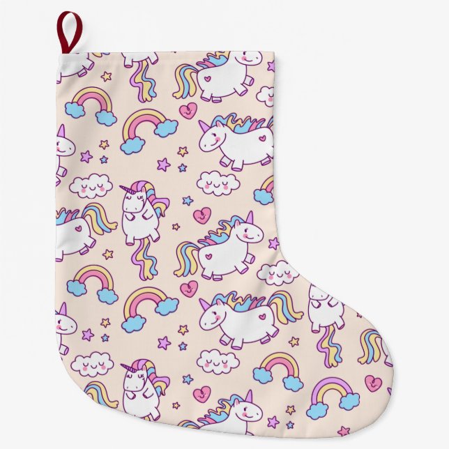 Unicorn Large Christmas Stocking (Front)