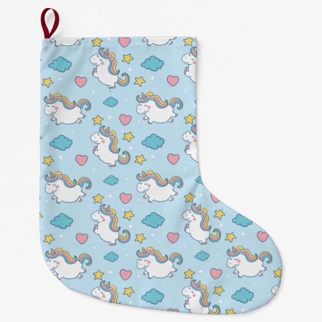 Unicorn Large Christmas Stocking (Front)