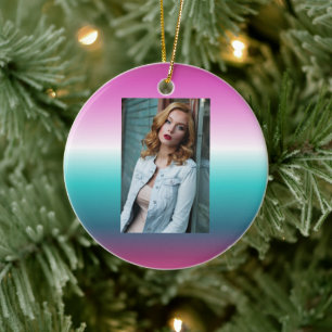 unicorn lavender teal ombre turquoise mermaid ceramic tree decoration