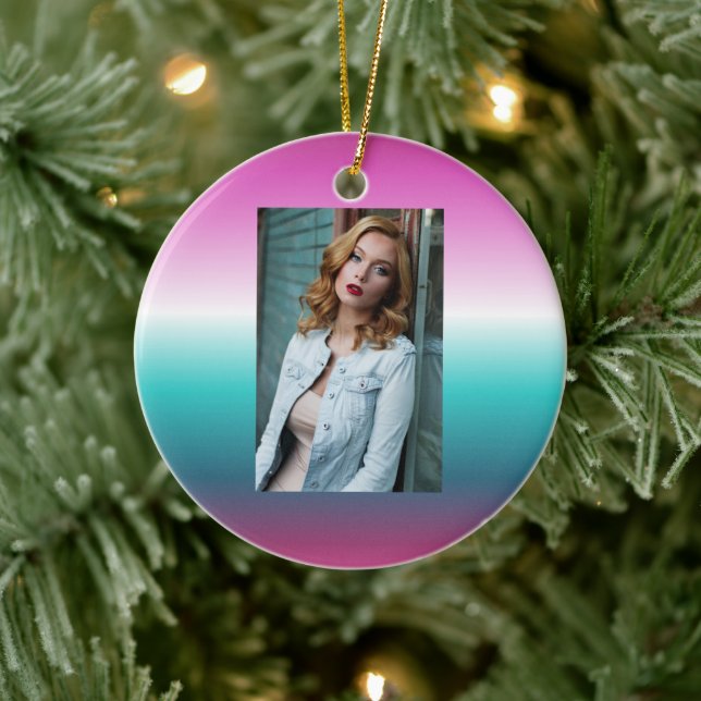 unicorn lavender teal ombre turquoise mermaid ceramic tree decoration (Tree)