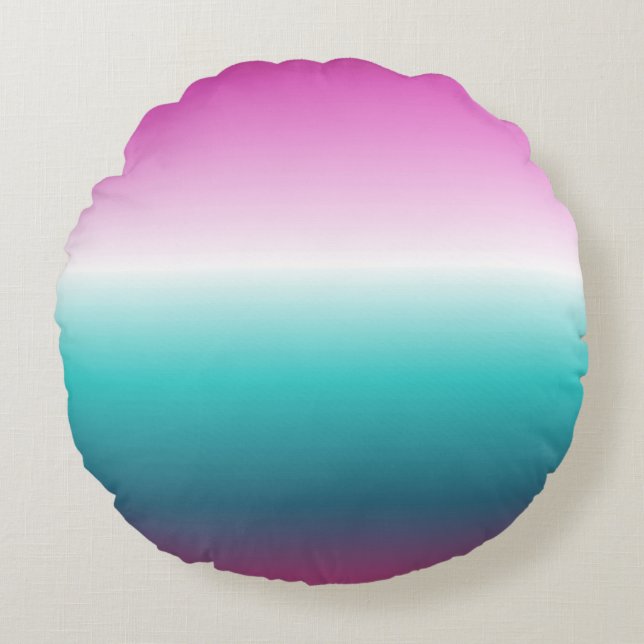 unicorn lavender teal ombre turquoise mermaid round cushion (Front)