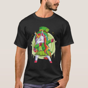 Unicorn Leprechaun Hat Costume Dabbing Dance T-Shirt