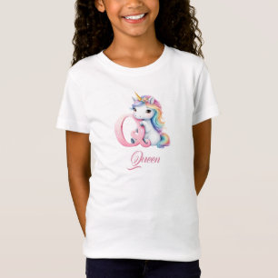 Unicorn letter Q monogram initial magical day T-Shirt
