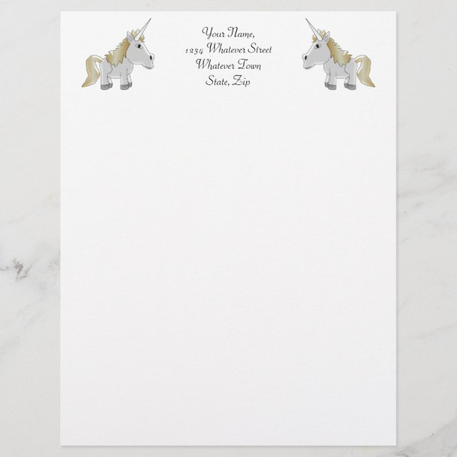 Unicorn Letterhead Design (Front)