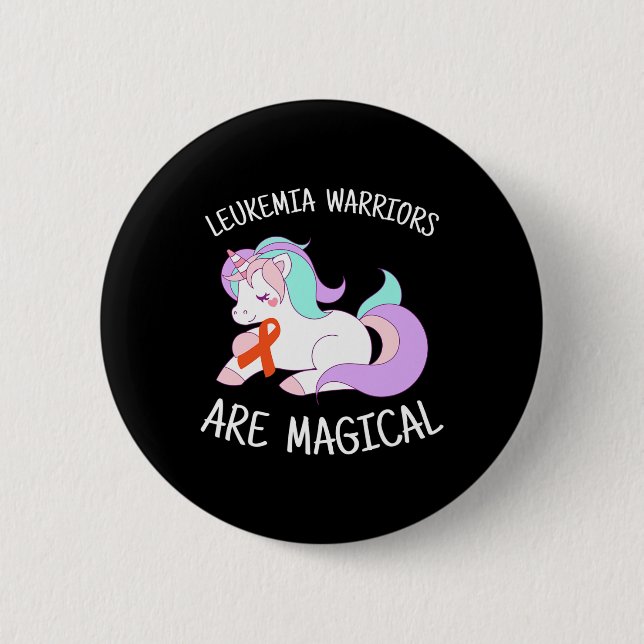 Unicorn Leukaemia Awareness Gift 6 Cm Round Badge (Front)