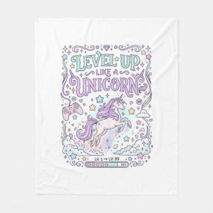 Unicorn Level Up Like a Unicorn Adorable Marketpla Fleece Blanket