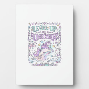 Unicorn Level Up Like a Unicorn Adorable Marketpla Plaque