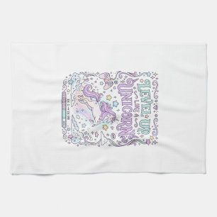Unicorn Level Up Like a Unicorn Adorable Marketpla Tea Towel