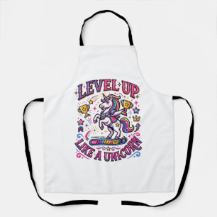 Unicorn Level Up Like a Unicorn Commercial Cute Gi Apron