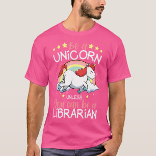 Unicorn Librarian Cute Nerdy School Magical Libr T-Shirt