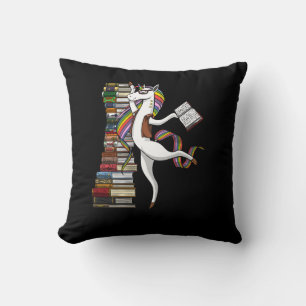 Unicorn Librarian Magical Book Reading Nerd Cushion