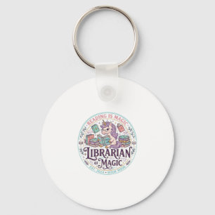 Unicorn Librarian of Magic Original Product Graphi Key Ring