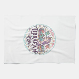 Unicorn Librarian of Magic Original Product Graphi Tea Towel