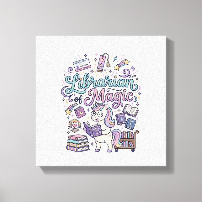 Unicorn Librarian of Magic Print Ready Apparel Gra (Front)