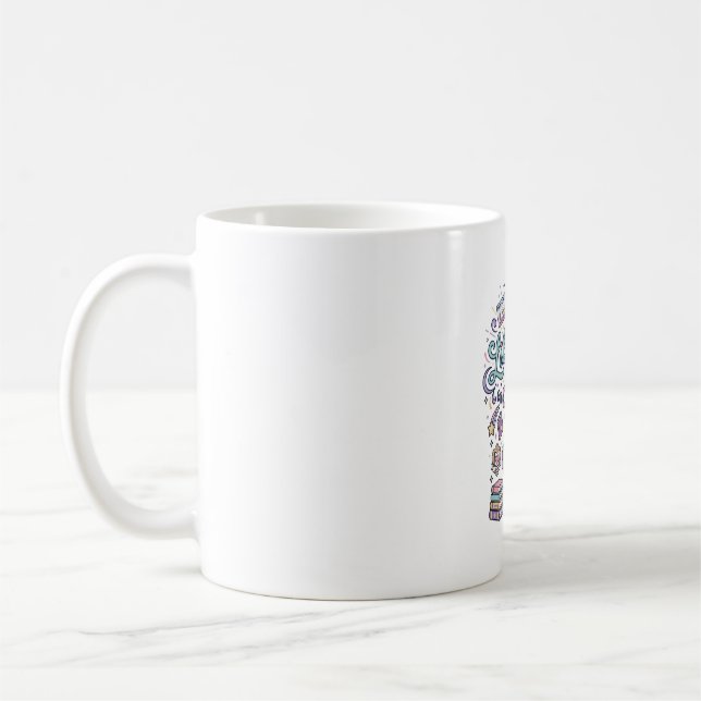 Unicorn Librarian of Magic Print Ready Apparel Gra Coffee Mug (Left)