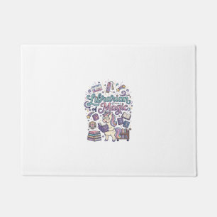 Unicorn Librarian of Magic Print Ready Apparel Gra Doormat