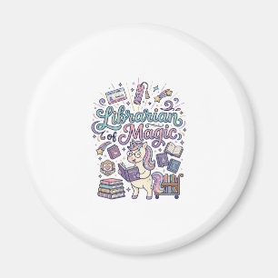 Unicorn Librarian of Magic Print Ready Apparel Gra Magnet