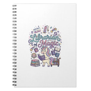 Unicorn Librarian of Magic Print Ready Apparel Gra Notebook