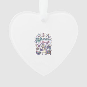 Unicorn Librarian of Magic Print Ready Apparel Gra Ornament