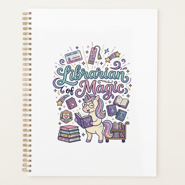 Unicorn Librarian of Magic Print Ready Apparel Gra Planner (Front)