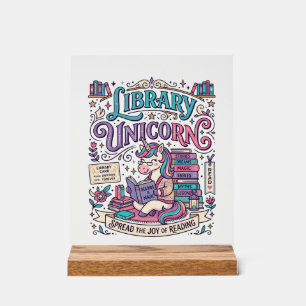 Unicorn Library Unicorn Colourful POD Artwork_1 Acrylic Sign