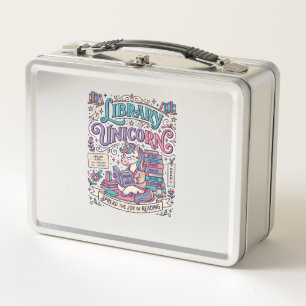 Unicorn Library Unicorn Colourful POD Artwork_1 Metal Lunch Box