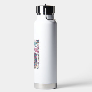 Unicorn Library Unicorn Colourful POD Artwork_1 Water Bottle