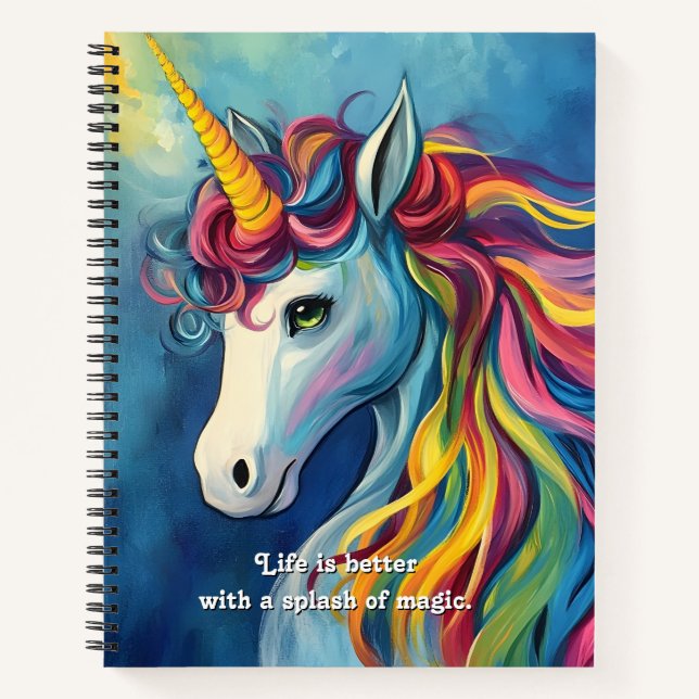 Unicorn Life is better with a splash of magic. Notebook (Front)
