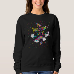 Unicorn Life Narwhal Cat Unicorn Mermaid And Rainb Sweatshirt