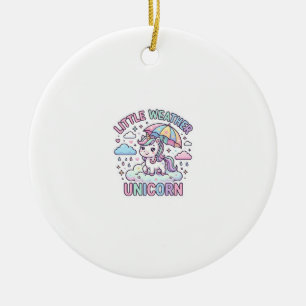 Unicorn Little Weather Unicorn Graphic Design Whit Ceramic Tree Decoration