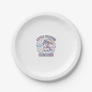 Unicorn Little Weather Unicorn Graphic Design Whit Paper Plate