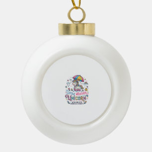 Unicorn Little Weather Unicorn Trendy Shirt Graphi Ceramic Ball Christmas Ornament
