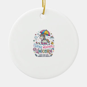 Unicorn Little Weather Unicorn Trendy Shirt Graphi Ceramic Tree Decoration