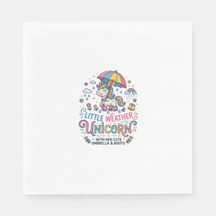 Unicorn Little Weather Unicorn Trendy Shirt Graphi Napkin