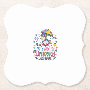Unicorn Little Weather Unicorn Trendy Shirt Graphi Paper Coaster