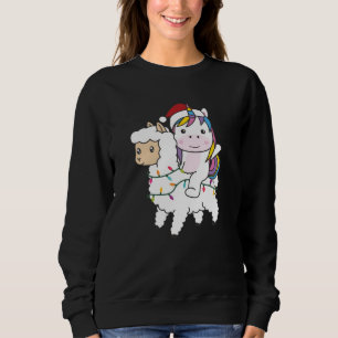 Unicorn Llama Christmas Snow Winter Animals Sweatshirt