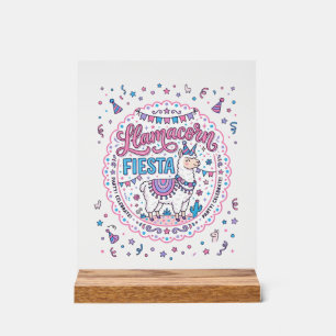 Unicorn Llamacorn Fiesta Playful Shirt Graphic_1 Acrylic Sign